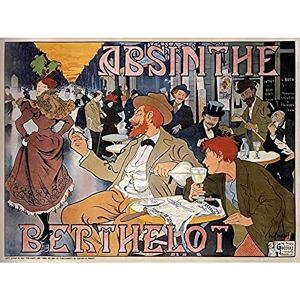 Wee Blue Coo Advert Absinthe Berthelot Brussels Belgium Cafe Large Art Print Poster Wall Decor 18x24 inch Wee Blue Coo Advert Absinthe Berthelot Brussels Belgium Cafe Large Art Print Poster Wall Decor 18x24 inch
