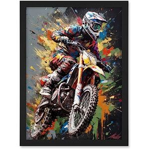 Artery8 Dirt Bike Sport Splatter Paint Motocross Rider Artwork Framed A3 Wall Art Print Artery8 Dirt Bike Sport Splatter Paint Motocross Rider Artwork Framed A3 Wall Art Print