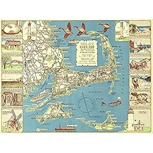 Fine Art Prints Colonial Craftsman 1940 Map Cape Cod MA USA Art Print Canvas Premium Wall Decor Poster Mural Fine Art Prints Colonial Craftsman 1940 Map Cape Cod MA USA Art Print Canvas Premium Wall Decor Poster Mural