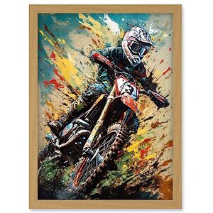 Artery8 Motocross Race Sport Driver Action Shot Painting Artwork Framed A3 Wall Art Print Artery8 Motocross Race Sport Driver Action Shot Painting Artwork Framed A3 Wall Art Print