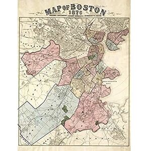 Fine Art Prints Williams 1876 Map Boston Massachusetts USA Art Print Canvas Premium Wall Decor Poster Mural Fine Art Prints Williams 1876 Map Boston Massachusetts USA Art Print Canvas Premium Wall Decor Poster Mural