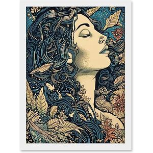 Artery8 Mother Nature Modern Boho Art Nouveau Linocut Artwork Framed A3 Wall Art Print Artery8 Mother Nature Modern Boho Art Nouveau Linocut Artwork Framed A3 Wall Art Print