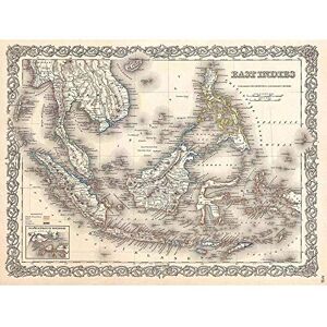 Wee Blue Coo 1855 Colton Map The East Dies Singapore Thailand Borneo Art Print Poster Wall Decor 12X16 Inch Wee Blue Coo 1855 Colton Map The East Dies Singapore Thailand Borneo Art Print Poster Wall Decor 12X16 Inch
