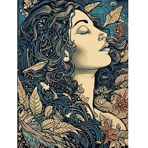 Artery8 Mother Nature Modern Boho Art Nouveau Linocut Large Wall Art Poster Print Thick Paper 18X24 Inch Artery8 Mother Nature Modern Boho Art Nouveau Linocut Large Wall Art Poster Print Thick Paper 18X24 Inch