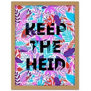 Wee Blue Coo Woven Flower Typography Scotland Keep Heid Artwork Framed Wall Art Print 18X24 Inch Wee Blue Coo Woven Flower Typography Scotland Keep Heid Artwork Framed Wall Art Print 18X24 Inch