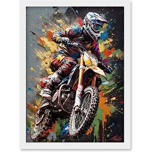 Artery8 - Dirt Bike Splatter - Framed - A4 - Wall art print Artery8 - Dirt Bike Splatter - Framed - A4 - Wall art print