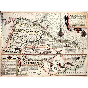 Wee Blue Coo Map Antique Guyana Caribbean South America Art Print Poster Wall Decor 12X16 Inch Wee Blue Coo Map Antique Guyana Caribbean South America Art Print Poster Wall Decor 12X16 Inch