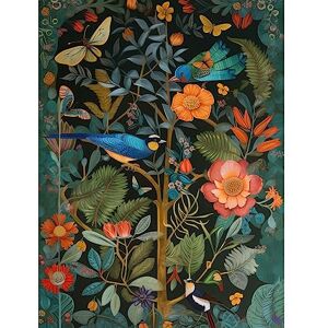 Artery8 Birds and Butterflies Modern Flower Art Nouveau Extra Large XL Wall Art Poster Print Artery8 Birds and Butterflies Modern Flower Art Nouveau Extra Large XL Wall Art Poster Print