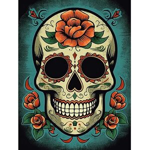Artery8 Day of Dead Skull Old School USA Tattoo Ink Body Rockabilly Americana 50s Large Wall Art Poster Print Thick Paper 18X24 Inch Artery8 Day of Dead Skull Old School USA Tattoo Ink Body Rockabilly Americana 50s Large Wall Art Poster Print Thick Paper 18X24 Inch