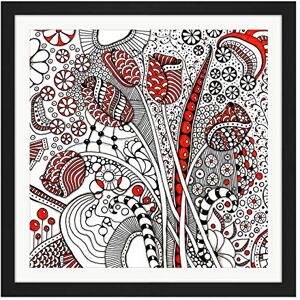 Artery8 Abstract Trippy Psilocybin Tulip Pattern Painting Square Wooden Framed Wall Art Print Picture 16X16 Inch Artery8 Abstract Trippy Psilocybin Tulip Pattern Painting Square Wooden Framed Wall Art Print Picture 16X16 Inch