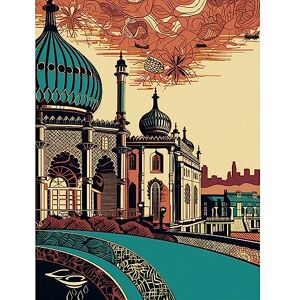 Artery8 Brighton City Royal Pavilion Ornate Illustration Large Wall Art Poster Print Thick Paper 18X24 Inch Artery8 Brighton City Royal Pavilion Ornate Illustration Large Wall Art Poster Print Thick Paper 18X24 Inch