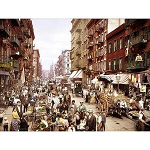 Fine Art Prints Detroit PC Mulberry Street New York City Coloured 1900 Photo Large Wall Art Poster Print Thick Paper 18X24 Inch Fine Art Prints Detroit PC Mulberry Street New York City Coloured 1900 Photo Large Wall Art Poster Print Thick Paper 18X24 Inch
