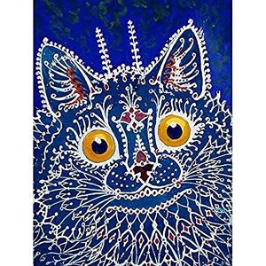 Fine Art Prints Wain Cat Face Gothic Style Blue Design Painting Art Print Canvas Premium Wall Decor Poster Mural Fine Art Prints Wain Cat Face Gothic Style Blue Design Painting Art Print Canvas Premium Wall Decor Poster Mural