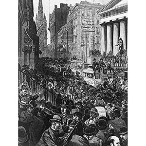 Artery8 Schell Hogan 1884 Wall Street Panic New York Engraving Unframed Wall Art Print Poster Home Decor Premium Artery8 Schell Hogan 1884 Wall Street Panic New York Engraving Unframed Wall Art Print Poster Home Decor Premium