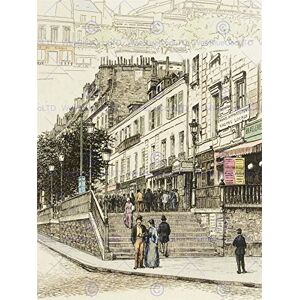 Wee Blue Coo Painting Vintage Cityscape Paris Boulevard Du Temple Wall Art Print Wee Blue Coo Painting Vintage Cityscape Paris Boulevard Du Temple Wall Art Print