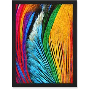Doppelganger33 LTD Vibrant Rainbow Peacock Feather Abstract Macro Painting Artwork Framed A3 Wall Art Print Doppelganger33 LTD Vibrant Rainbow Peacock Feather Abstract Macro Painting Artwork Framed A3 Wall Art Print