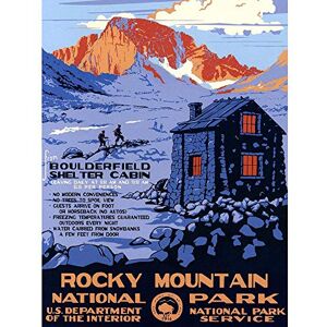 Wee Blue Coo Travel Rocky Mountain National Park Cabin Snow USA Art Print Poster Wall Decor 12X16 Inch Wee Blue Coo Travel Rocky Mountain National Park Cabin Snow USA Art Print Poster Wall Decor 12X16 Inch