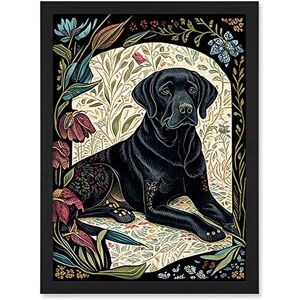 Artery8 - Labrador Linocut - Black - Wall art print Artery8 - Labrador Linocut - Black - Wall art print