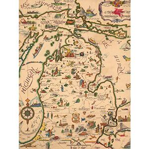 Artery8 Map Mobile 1940 Friendly Commonwealth Michigan Pictorial Large Wall Art Poster Print Thick Paper 18X24 Inch Artery8 Map Mobile 1940 Friendly Commonwealth Michigan Pictorial Large Wall Art Poster Print Thick Paper 18X24 Inch
