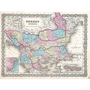 Wee Blue Coo 1855 Colton Map Turkey Europe Macedonia And The Balkans Art Print Poster Wall Decor 12X16 Inch Wee Blue Coo 1855 Colton Map Turkey Europe Macedonia And The Balkans Art Print Poster Wall Decor 12X16 Inch
