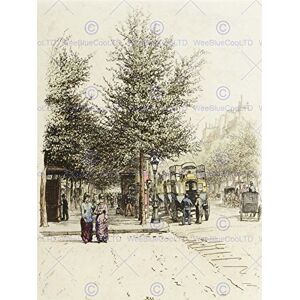 Wee Blue Coo Painting Vintage Cityscape Paris Boulevard De La Madeleine Wall Art Print Wee Blue Coo Painting Vintage Cityscape Paris Boulevard De La Madeleine Wall Art Print
