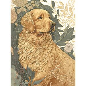 Artery8 Golden Retriever Dog in Nature Soft Pastel Colour Illustration Large Wall Art Poster Print Thick Paper 18X24 Inch Artery8 Golden Retriever Dog in Nature Soft Pastel Colour Illustration Large Wall Art Poster Print Thick Paper 18X24 Inch