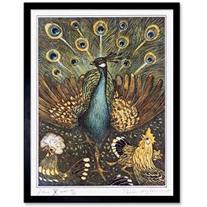 Artery8 Hoytema Peacock Chickens Birds Drawing Art Print Framed Poster Wall Decor 12x16 inch Artery8 Hoytema Peacock Chickens Birds Drawing Art Print Framed Poster Wall Decor 12x16 inch