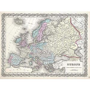 Wee Blue Coo A Beautiful 1855 First Edition Example Colton's Map Europe Art Print Poster Wall Decor 12X16 Inch Wee Blue Coo A Beautiful 1855 First Edition Example Colton's Map Europe Art Print Poster Wall Decor 12X16 Inch