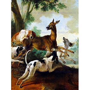 Wee Blue Coo Painting Exterior Study Oudry Deer Chased By Dogs Wall Art Print Wee Blue Coo Painting Exterior Study Oudry Deer Chased By Dogs Wall Art Print