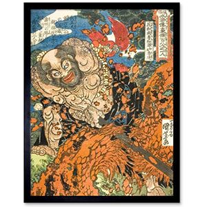 Artery8 Lu Zhishen Lu Da Kaosho 108 Heroes Water Margin Utagawa Kuniyoshi Japanese Woodblock Reproduction Art Print Framed Poster Wall Decor 12x16 inch Artery8 Lu Zhishen Lu Da Kaosho 108 Heroes Water Margin Utagawa Kuniyoshi Japanese Woodblock Reproduction Art Print Framed Poster Wall Decor 12x16 inch