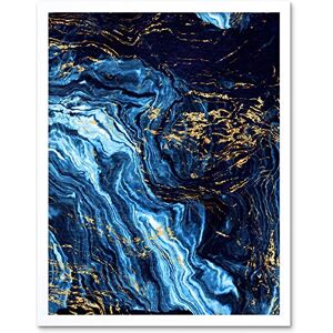 Wee Blue Coo Abstract Dark Blue Gold Pour Art Print Framed Poster Wall Decor 12X16 Inch Wee Blue Coo Abstract Dark Blue Gold Pour Art Print Framed Poster Wall Decor 12X16 Inch