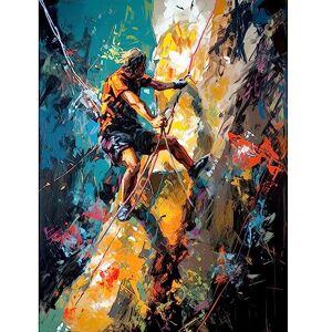 Artery8 Rock Climber Climbing Multicoloured Mountain Cliff Extra Large XL Wall Art Poster Print Artery8 Rock Climber Climbing Multicoloured Mountain Cliff Extra Large XL Wall Art Poster Print