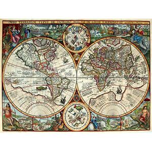 Wee Blue Coo Map Antique Globe Hemisphere Ornate Decorative Art Large Art Print Poster Wall Decor 18x24 inch Wee Blue Coo Map Antique Globe Hemisphere Ornate Decorative Art Large Art Print Poster Wall Decor 18x24 inch