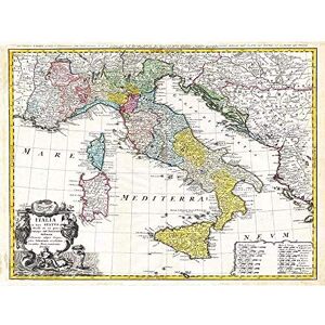 Wee Blue Coo Map Antique Homann Heirs Italy Mediterranean Sea Art Print Poster Wall Decor 12X16 Inch Wee Blue Coo Map Antique Homann Heirs Italy Mediterranean Sea Art Print Poster Wall Decor 12X16 Inch