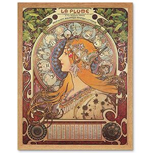 Wee Blue Coo Alphonse Mucha Nouveau Old Master Painting Art Print Framed Poster Wall Decor 12X16 Inch Wee Blue Coo Alphonse Mucha Nouveau Old Master Painting Art Print Framed Poster Wall Decor 12X16 Inch