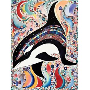Artery8 Modern Folk Art Pattern Orca Whale Unframed Wall Art Print Poster Home Decor Premium Artery8 Modern Folk Art Pattern Orca Whale Unframed Wall Art Print Poster Home Decor Premium