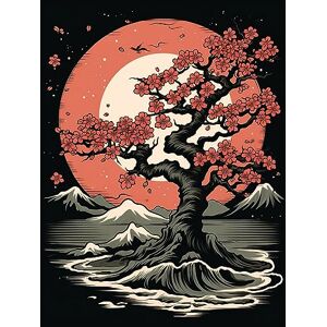 Artery8 Japanese Cherry Tree at Sunset Landscape Rockabilly Americana 50s Extra Large XL Wall Art Poster Print Artery8 Japanese Cherry Tree at Sunset Landscape Rockabilly Americana 50s Extra Large XL Wall Art Poster Print