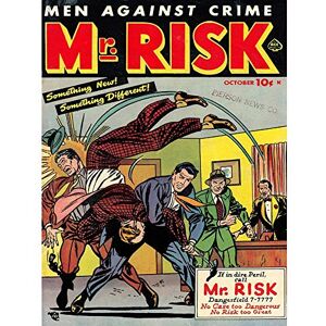 Wee Blue Coo Comic Super Hero Cover Mr Risk 007 Vintage Retro Art Print Poster Wall Decor 12X16 Inch Wee Blue Coo Comic Super Hero Cover Mr Risk 007 Vintage Retro Art Print Poster Wall Decor 12X16 Inch