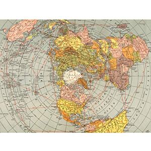 Artery8 Map Matthews-Northrup 1943 World Polar Azimuthal Projection Large Wall Art Poster Print Thick Paper 18X24 Inch Artery8 Map Matthews-Northrup 1943 World Polar Azimuthal Projection Large Wall Art Poster Print Thick Paper 18X24 Inch