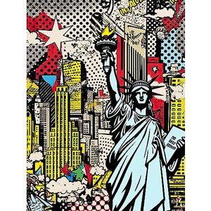 Artery8 New York City Skyline Statue of Liberty Pop Art Comic Book Style American Dream Extra Large XL Wall Art Poster Print Artery8 New York City Skyline Statue of Liberty Pop Art Comic Book Style American Dream Extra Large XL Wall Art Poster Print