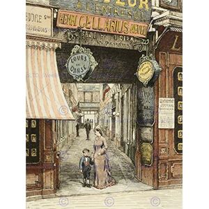 Wee Blue Coo Painting Vintage Cityscape Paris Passage De L'opera Wall Art Print Wee Blue Coo Painting Vintage Cityscape Paris Passage De L'opera Wall Art Print