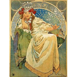 Wee Blue Coo Mucha Princess Hyacinth 1911 Large Wall Art Poster Print Thick Paper 18X24 Inch Wee Blue Coo Mucha Princess Hyacinth 1911 Large Wall Art Poster Print Thick Paper 18X24 Inch