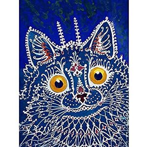 Wee Blue Coo Wain Cat Face Gothic Style Blue Unframed Wall Art Print Poster Home Decor Premium Wee Blue Coo Wain Cat Face Gothic Style Blue Unframed Wall Art Print Poster Home Decor Premium