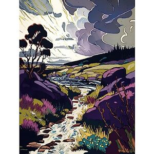 Artery8 Scottish Landscape Illustration with Stormy Clouds Large Wall Art Poster Print Thick Paper 18X24 Inch Artery8 Scottish Landscape Illustration with Stormy Clouds Large Wall Art Poster Print Thick Paper 18X24 Inch