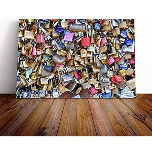 Big Box Art Canvas Print Wall Padlocks Lovers Pont des Arts Bridge Paris France (1) Mounted & Stretched Box Frame Picture Home Decor for Kitchen, Living Room, Bedroom, Multi-Colour, 30x20 Inch Big Box Art Canvas Print Wall Padlocks Lovers Pont des Arts Bridge Paris France (1) Mounted & Stretched Box Frame Picture Home Decor for Kitchen, Living Room, Bedroom, Multi-Colour, 30x20 Inch