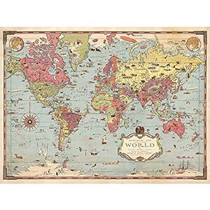 Artery8 Map Ernest Dudley Chase 1931 Mercator World Pictorial Art Print Canvas Premium Wall Decor Poster Mural Artery8 Map Ernest Dudley Chase 1931 Mercator World Pictorial Art Print Canvas Premium Wall Decor Poster Mural