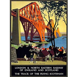 Wee Blue Coo Rail Flying Scotsman Forth Bridge Lner UK Vintage Art Print Poster Wall Decor 12X16 Inch Wee Blue Coo Rail Flying Scotsman Forth Bridge Lner UK Vintage Art Print Poster Wall Decor 12X16 Inch