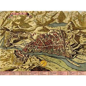 Wee Blue Coo Maps Old Vintage Ivrea Town Plan Mountains Italy Canvas Print Wee Blue Coo Maps Old Vintage Ivrea Town Plan Mountains Italy Canvas Print