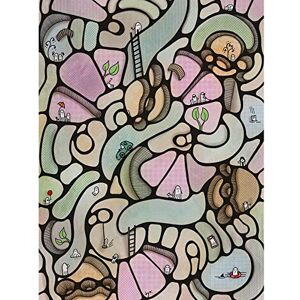 Artery8 Abstract Landscape Ghost World Bubbles Painting Premium Wall Art Canvas Print 18X24 Inch Artery8 Abstract Landscape Ghost World Bubbles Painting Premium Wall Art Canvas Print 18X24 Inch