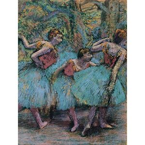 Fine Art Prints Edgar Degas Poster mit drei Tänzern, blaues Tutus, rotes Mieder, großer Kunstdruck Fine Art Prints Edgar Degas Poster mit drei Tänzern, blaues Tutus, rotes Mieder, großer Kunstdruck